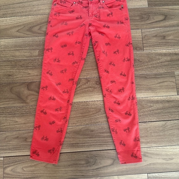 REVOLVE | PAIGE Kylie Crop Jeans in Poppy | Size 26 | Bicycle Print - Picture 4 of 9